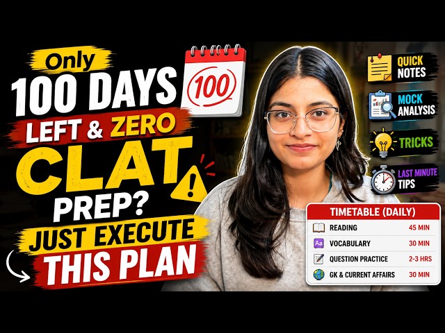 Didn't Start CLAT Prep Yet? THIS Is All You Need to Clear CLAT🚨100-Day Plan🔥NLSIU Bangalore student