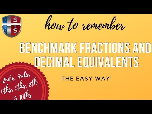 How to remember the benchmark fractions - 2nds, 3rds, 4ths, 5ths, 8th & 10ths