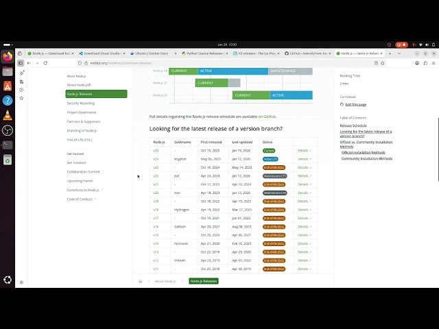 Choosing a node version for you project