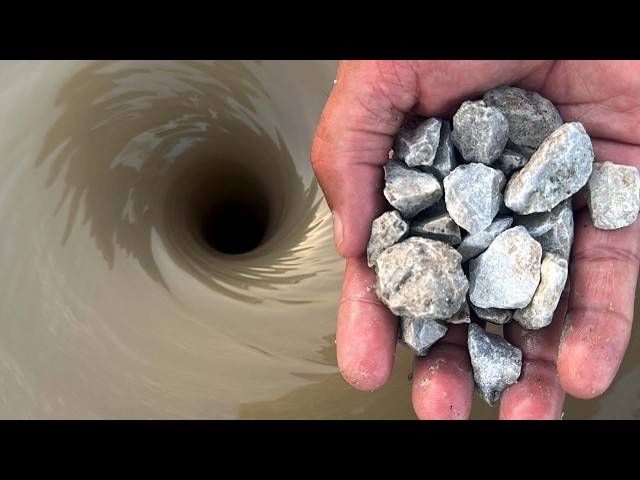 How to make mud whirlpool | Dropping crushed stones in Mud Water | today Relaxing sound |😍😍 98