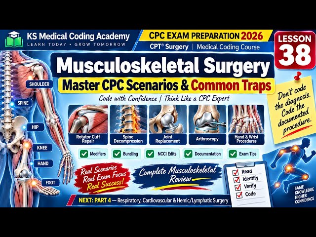 Musculoskeletal Surgery Master CPC Scenarios & Common Traps | Medical Coding Course | Lesson 38