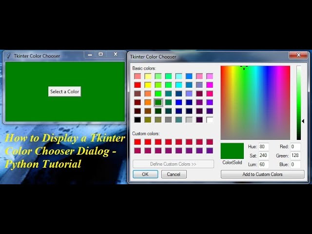 How to Display a Tkinter Color Chooser Dialog - Python Tutorial