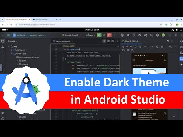 How to Enable Dark Theme in Android Studio?