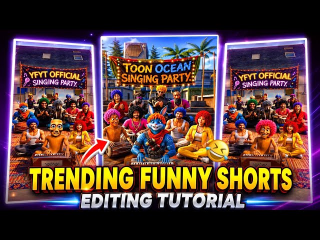 🤣 Viral Funny Shorts Editing Tutorial 🔥 Free Fire Singing Party Edit Free Fire AI Shorts Edit