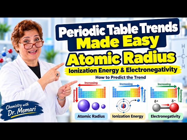 Periodic Table Trends Made Easy | Atomic Radius, Ionization Energy & Electronegativity