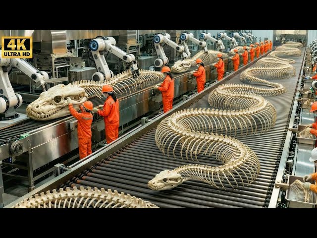 Inside a Python Snake Bone Factory - How Museum Python Snake Bones Are Made