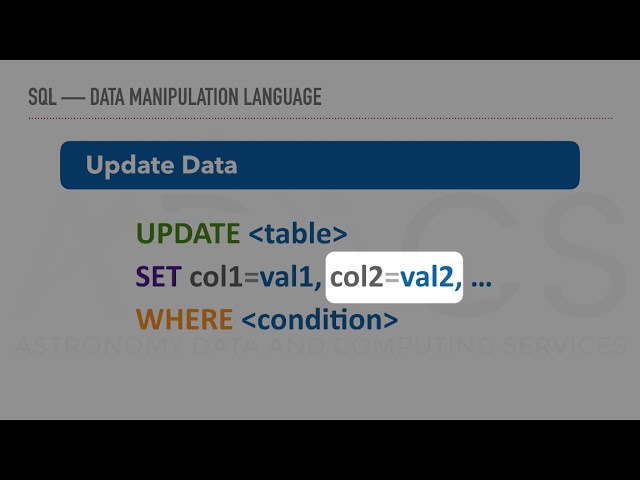Introduction to SQL (Part 2.2) — Data Manipulation Language