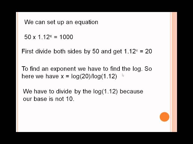Word Problems Involving Logarithms