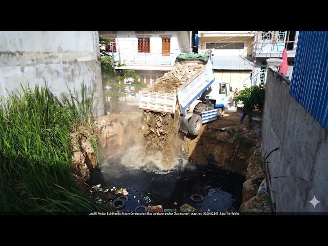 Landfill Project Building the Future Construction Sites  bulldozer pusher Clearing