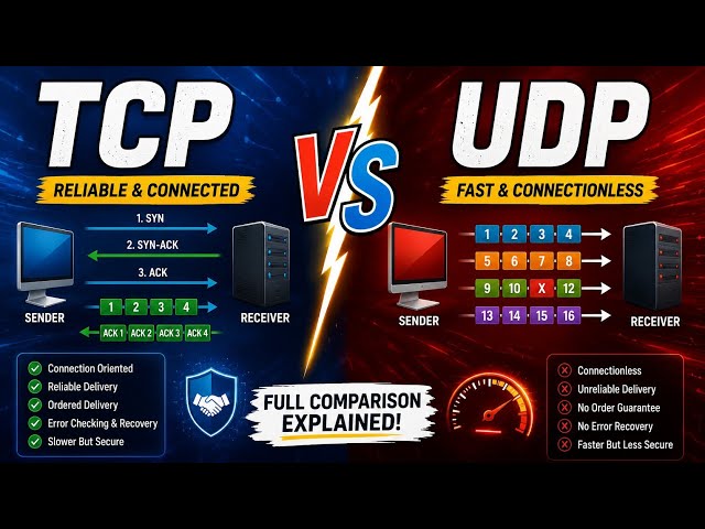 TCP vs UDP Explained | Easy Networking Tutorial (With Real-Life Examples)