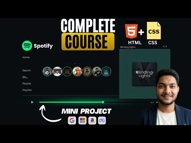 Spotify UI Clone Using HTML & CSS | Full Stack Web Project for Microsoft, Google & Amazon