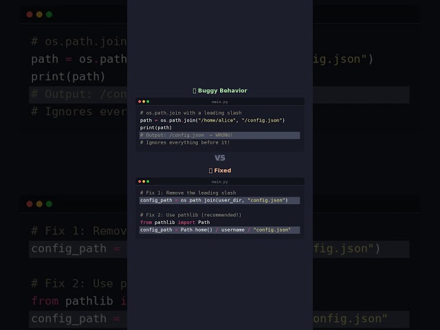 Can You Spot the Bug? Python Path Trap 🐍🐛 #Shorts