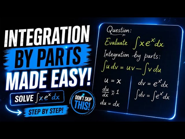 Integration by Parts Made Easy | Solve ∫xeˣ dx Step by Step | Calculus