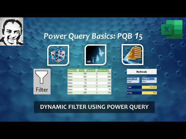 PQB15:PowerQueryBasics:Dynamic Filter with PQ, criteria input from excel & customized refresh button