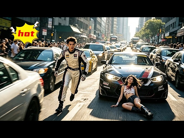 a useless racer helps a woman in traffic, speeds off and shocks everyone!