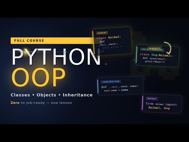 Python OOP Tutorial for Beginners | Classes, Objects, Methods, Constructors & Inheritance
