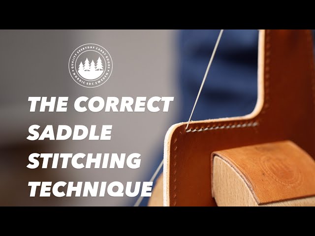 Saddle stitching technique for slanted stitches on both sides