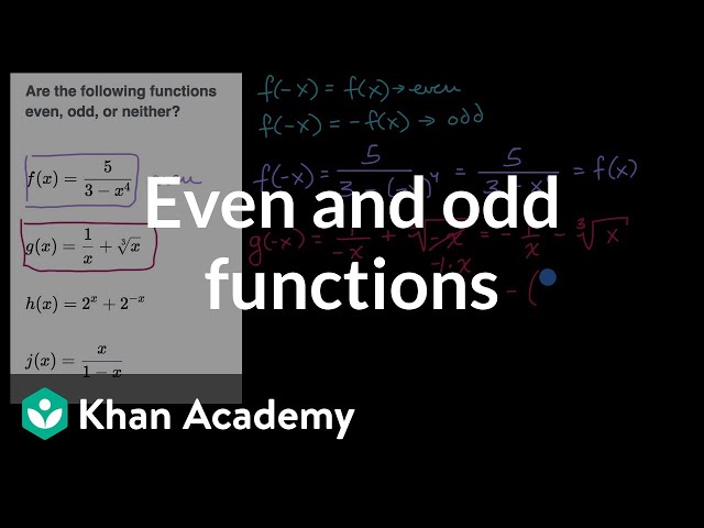 Even and odd functions: Equations | Transformations of functions | Algebra 2 | Khan Academy