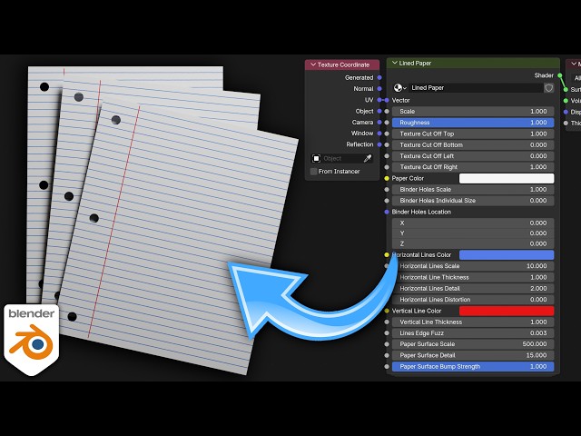 Procedural Lined Paper Material 📝 (Blender Tutorial)