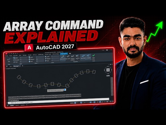 AutoCAD Beginner Course | Array Command Explained AutoCAD Tutorial