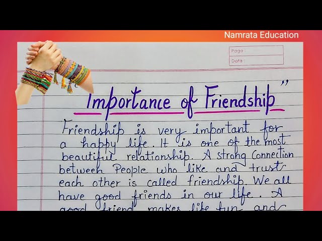 Paragraph on Importance of Friendship / Importance of Friendship short essay / Paragraph in English