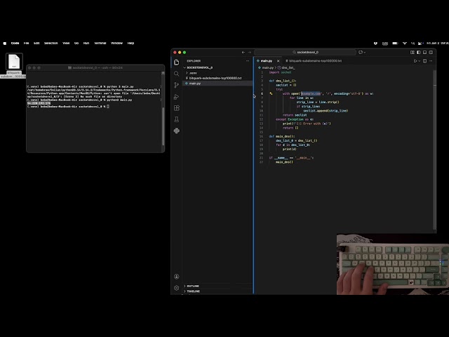 Simple Python DNS Subdomain Scanner (Socket Library).ASMR PROGRAMMING