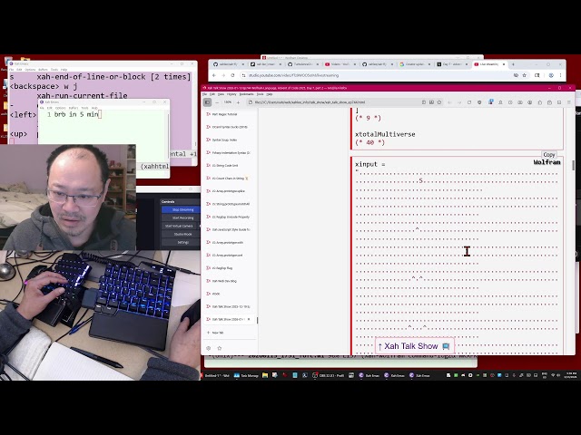 Xah Ep744 Wolfram Language, Advent of Code 2025, Day 7, part 2