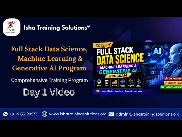 Full Stack Data Science AI&ML Day1 Video on 3rd September2026. Call/WhatsApp on 9133190573 to Enroll