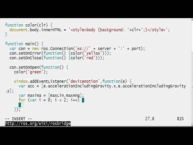 rosbridge Quick App: iPhone Control