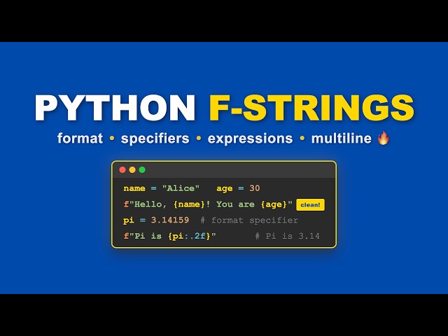 Python f-strings Explained | Python Tutorial for Beginners #14