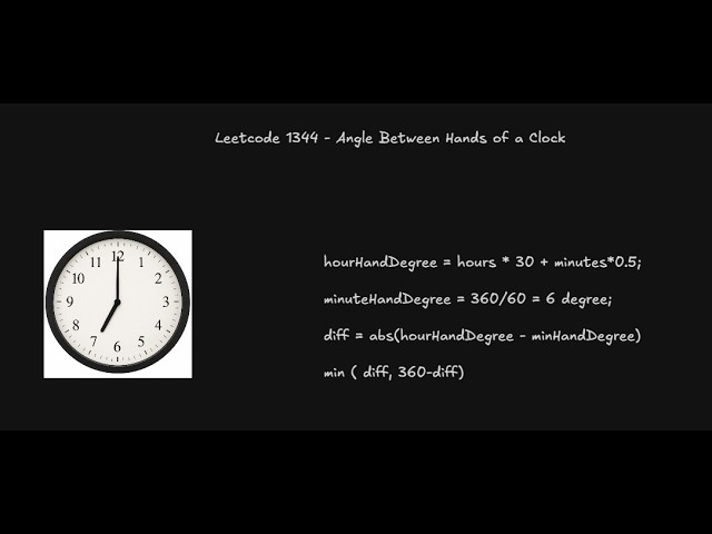Leetcode 1344 - Angle Between Hands of a Clock