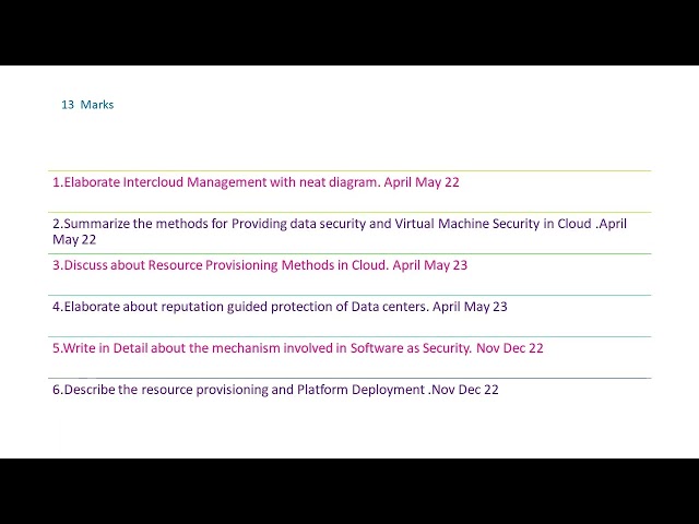 Anna University CS8791 Cloud Computing UNIT 4 QB