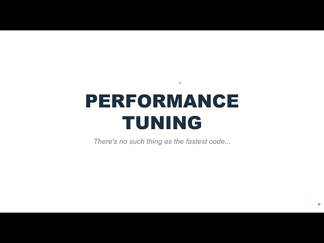 Performance Tuning