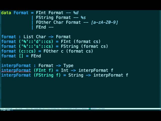 Idris: Type safe printf
