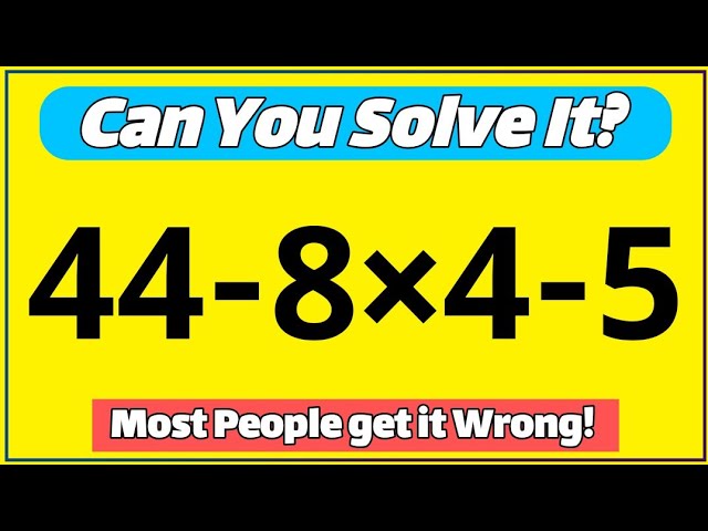 Can You Solve This Simple Math Question? 