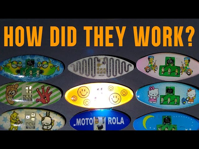 How self-powered flashing phone stickers worked (with schematic)