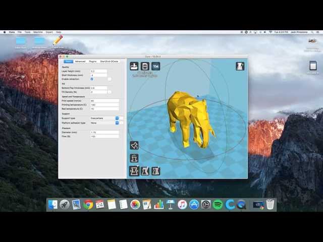 Sunhokey reprap Prusa i3 3D Printer: Cura slicer software