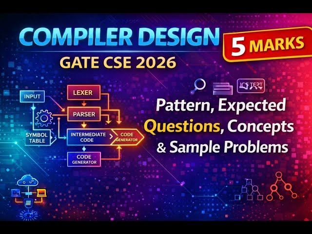 Compiler Design – GATE CSE 2026 | Pattern, Expected Questions, Concepts & Sample Problems | 5 Marks
