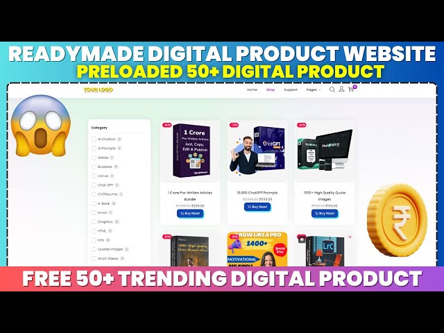 Ready-Made Digital Product Selling Website with 50+ Preloaded Digital Products | DIGIRG