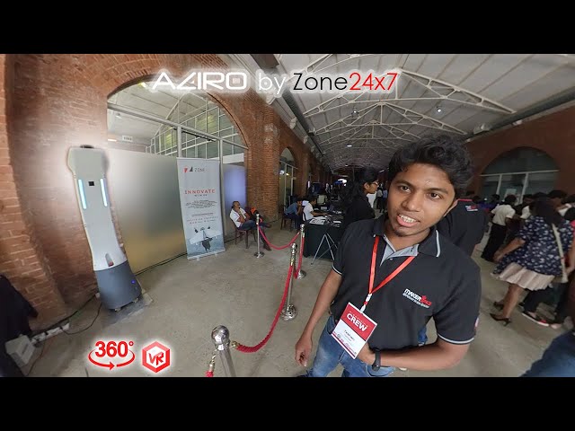 Zone24x7 Explaining about their Autonomous Mobile Robot platform AZIRO at Makerfair 2019  [360° VR]