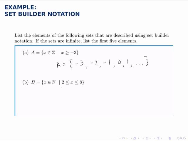 Set Theory Example: Set Builder Notation