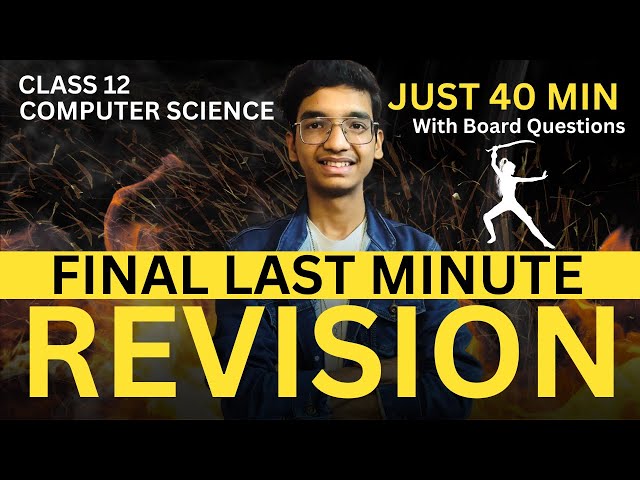 Class 12 Python | Last Minute Revision🔥| Class 12 Computer Science 2024 Board Exam