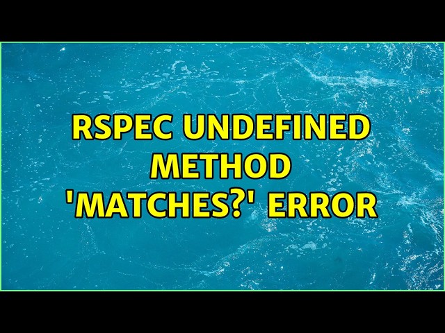 Rspec undefined method 'matches?' error