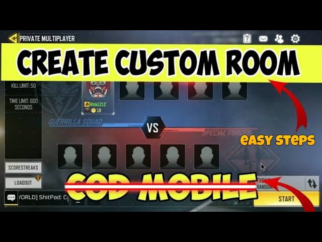 how to create custom room in call of duty mobile || private room