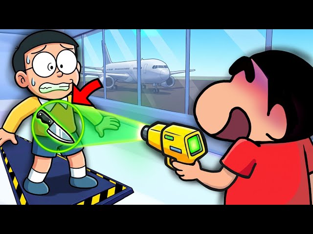Shinchan Became Airport Security Guard! 😈
