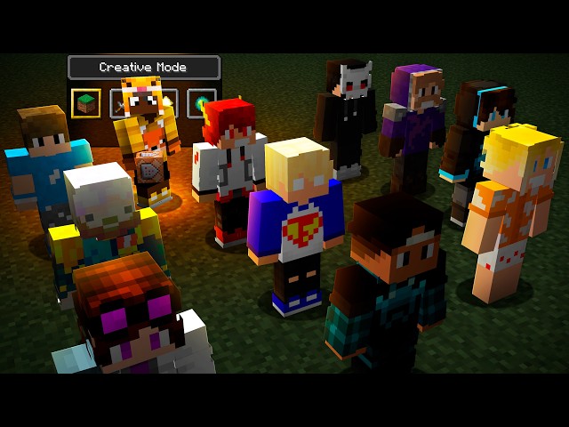 11 YOUTUBERS vs 1 CREATIVE MODE PLAYER (CREATIVE GAME)