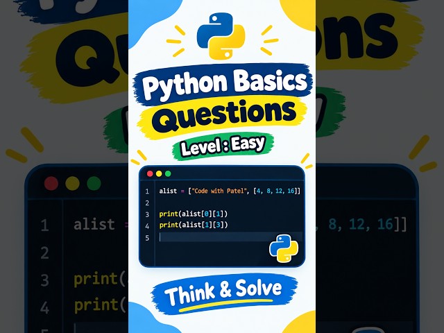 Python List Indexing Trick Learn python | python basics | coding #python #pythonquiz