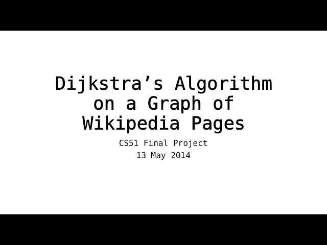 Dijkstra's Algorithm on a Graph of Wikipedia Pages