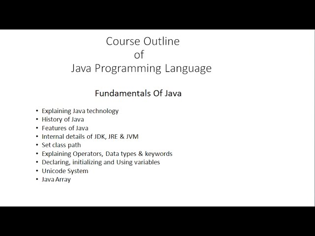 Java Bangla Tutorial Part 01 - Course Outline