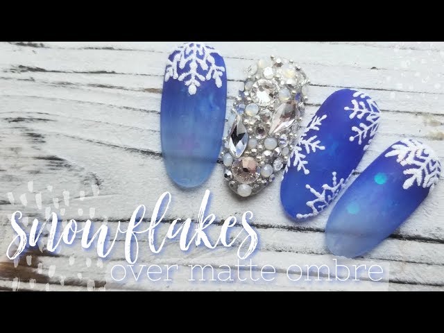 Matte Ombre with Snowflake Cuticles • Christmas Nail Art • Natasha Harton Nails